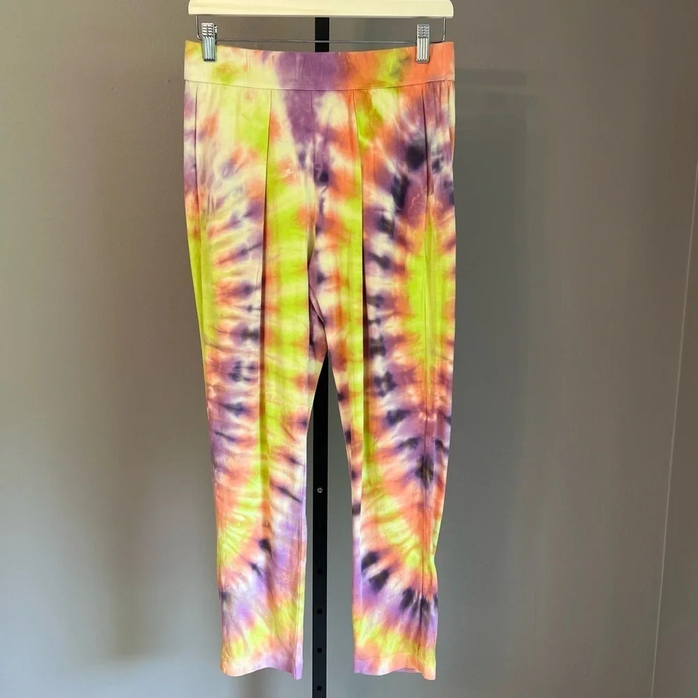 Raquel Allegra Easy Pants Rainbow Bright Tie Dye Medium NWT Boho Hippie Festival